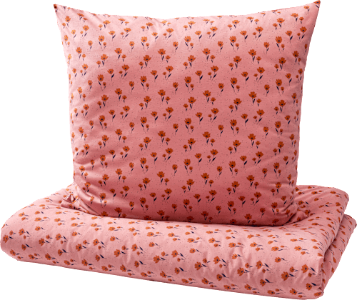 Bettwäsche Set 2-teilig mit Blumen-Muster, altrosa, ca. 140x200 + 80x80 0 ALANA