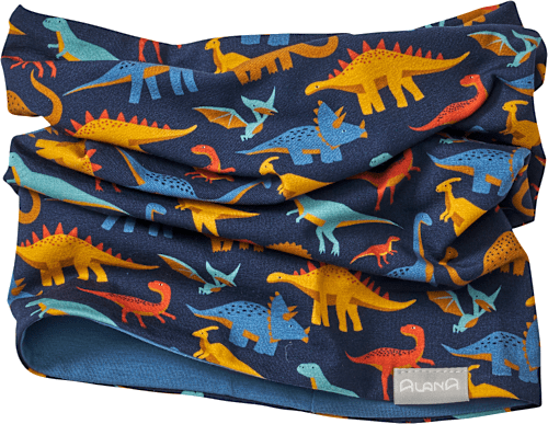Loop Schal Pro Climate mit Dino-Muster, blau ALANA
