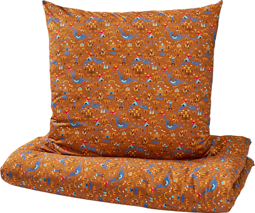 Bettwäsche Set 2-teilig mit Ritter-Muster, braun, ca. 140x200 + 80x80 0 ALANA