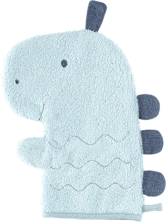 Waschhandschuh Dino, blau fehn
