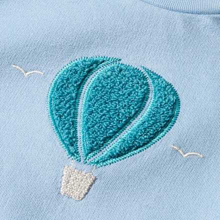 Sweatshirt mit Heißluftballon-Applikation, blau, Gr. 62 ALANA