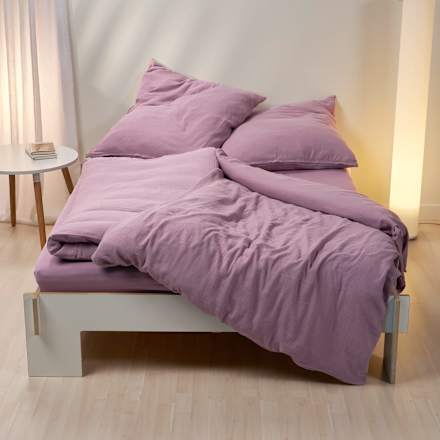 Bettwäsche-Set aus Musselin, mauve, 155 x 200 + 80 x 80 cm ALANA