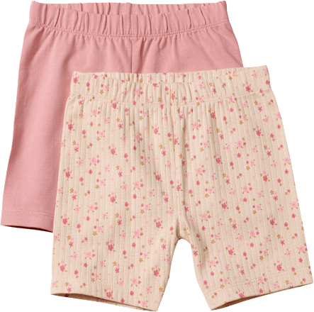 Radlerhosen mit Blumen-Muster, rosa + beige, Gr. 128 ALANA