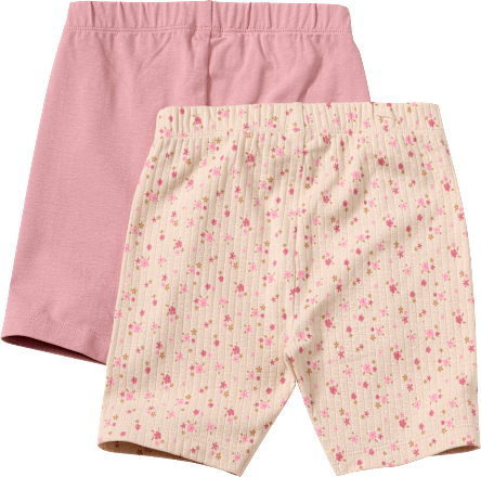 Radlerhosen mit Blumen-Muster, rosa + beige, Gr. 128 ALANA