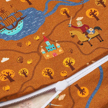 Bettwäsche Set 2-teilig mit Ritter-Muster, braun, ca. 140x200 + 80x80 0 ALANA