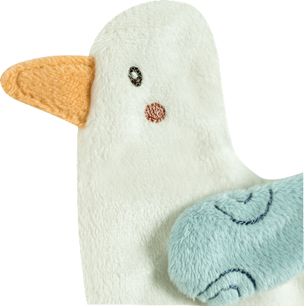 Knistertier Möwe, weiß & blau fehn