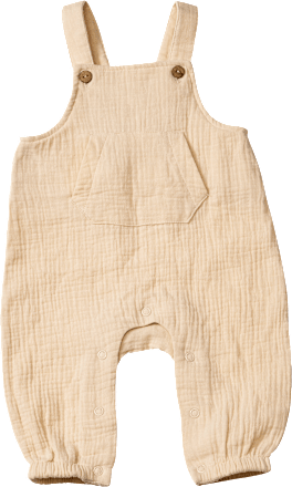 Latzhose aus Musselin, beige, Gr. 68 ALANA