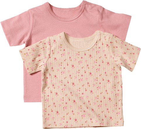 T-Shirts mit Blumen-Muster, rosa + beige, Gr. 74 ALANA