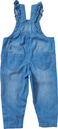 Latzhose aus Jeans-Stoff & mit Rüschen, blau, Gr. 104 ALANA
