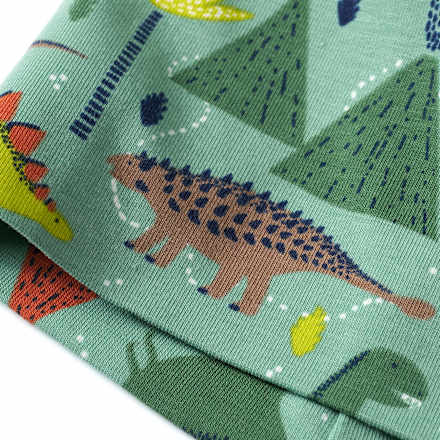 Mütze Pro Climate mit Dino-Muster, grün, Gr. 52/53 ALANA