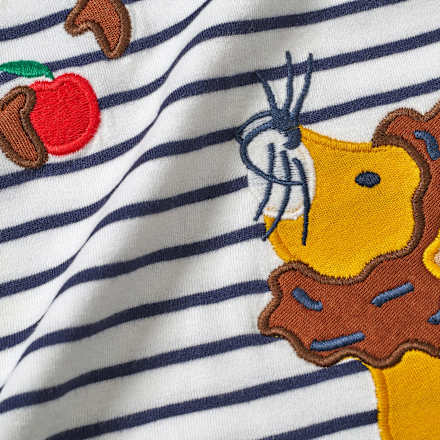 T-Shirt mit Tier-Applikation, weiß & blau, Gr. 86 ALANA