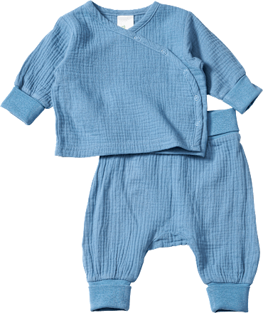 Set mit Langarmshirt & Hose aus Musselin, blau, Gr. 56 ALANA