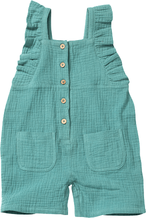 Overall mit Rüschen aus Musselin, türkis, Gr. 104 ALANA