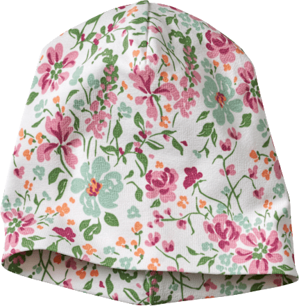 Mütze Pro Climate mit Blumen-Muster, weiß, Gr. 46/47 ALANA