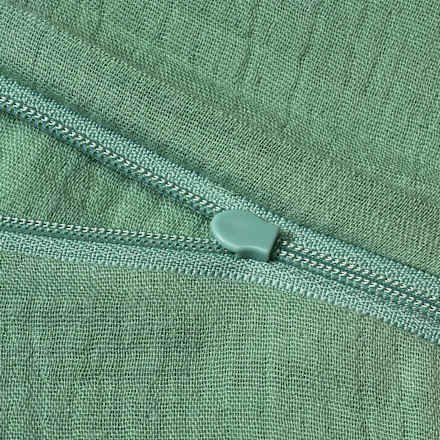 Bettwäsche-Set aus Musselin, grün, 155 x 220 + 80 x 80 cm ALANA