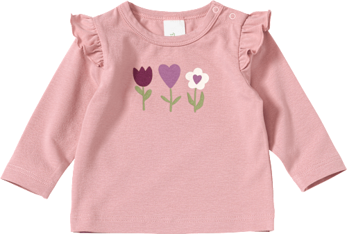 Langarmshirt Pro Climate mit Blumen-Motiv & Rüschen, rosa, Gr. 62 ALANA