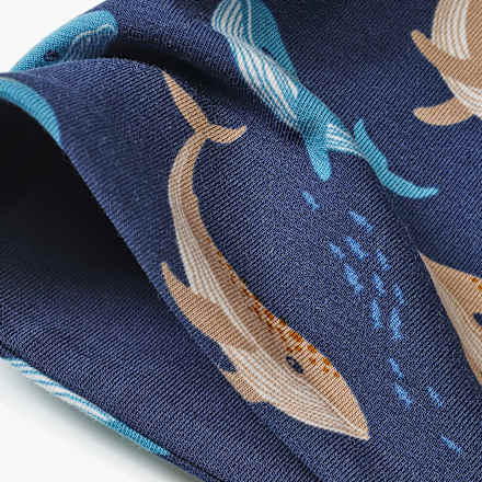 Loop Schal Pro Climate mit Wal-Muster, blau ALANA