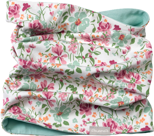 Loop Schal Pro Climate mit Blumen-Muster, weiß ALANA