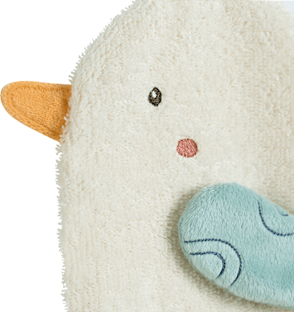 Waschhandschuh Möwe, weiß & blau fehn