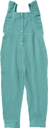 Overall mit Rüschen aus Musselin, türkis, Gr. 110 ALANA