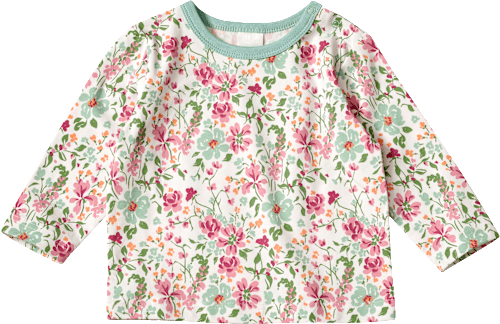 Langarmshirt Pro Climate mit Blumen-Muster, weiß & rosa, Gr. 74 ALANA