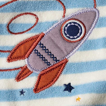 Lätzchen mit Raketen-Motiv, blau/weiß  ALANA