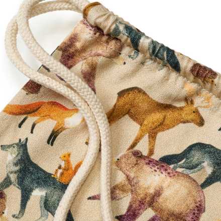 Turnbeutel mit Fuchs- & Wolf-Muster, ca. 32 x 40cm, beige ALANA