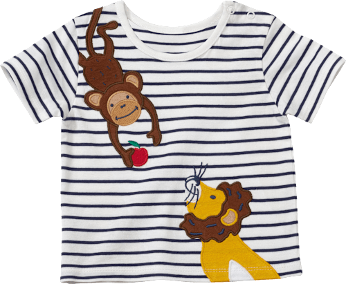 T-Shirt mit Tier-Applikation, weiß & blau, Gr. 80 ALANA