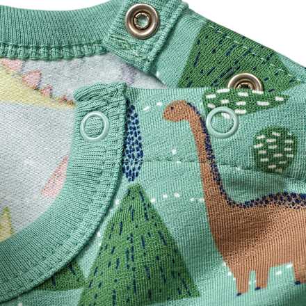 Langarmshirt Pro Climate mit Dino-Muster, grün, Gr. 74 ALANA