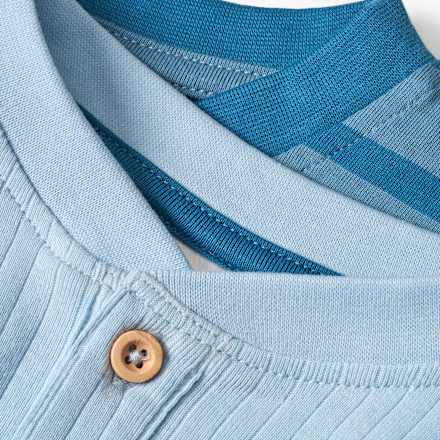 Langarmshirts mit Ripp-Struktur & Ringel-Muster, blau, Gr. 140 ALANA