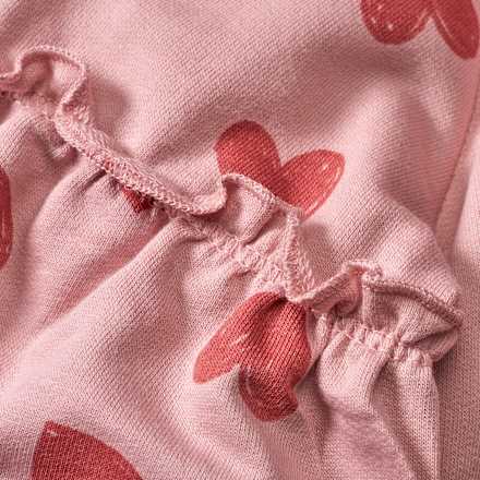 Sweatshirt mit Rüschen & Herz-Muster, rosa, Gr. 92 ALANA