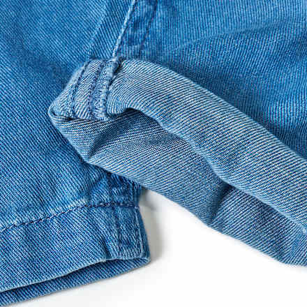 Latzhose aus Jeans-Stoff & mit Rüschen, blau, Gr. 104 ALANA