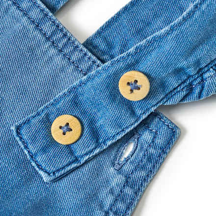 Latzhose aus Jeans-Stoff & mit Rüschen, blau, Gr. 104 ALANA