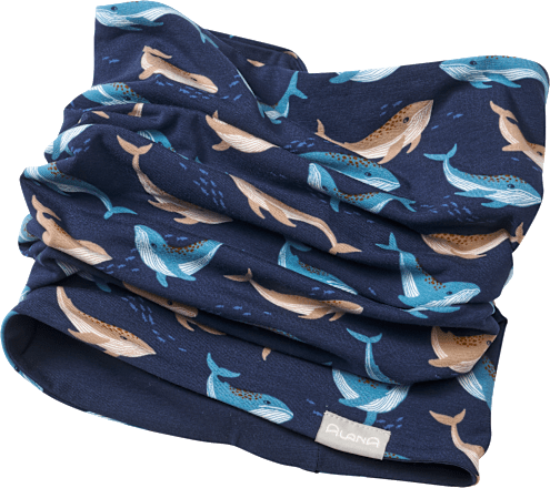 Loop Schal Pro Climate mit Wal-Muster, blau ALANA