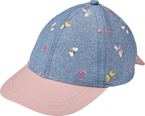 Basecap mit Jeans-Optik & Schmetterlings-Muster, blau & rosa, Gr. 54/55 ALANA