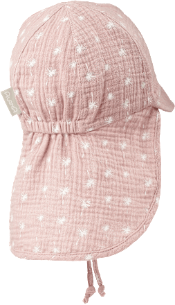 Schirmmütze mit Nackenschutz aus Musselin & Pusteblumen-Muster, lila, 46/47 ALANA