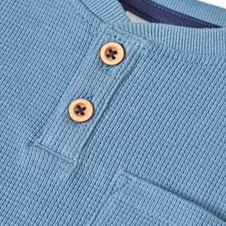 Langarmshirt mit Waffel-Struktur & Tasche, blau, Gr. 92 ALANA
