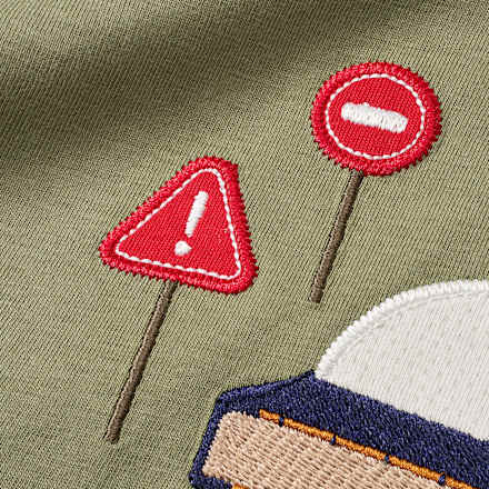 Langarmshirt mit Baustellen-Motiv, grün, Gr. 104 ALANA