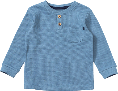 Langarmshirt mit Waffel-Struktur & Tasche, blau, Gr. 92 ALANA