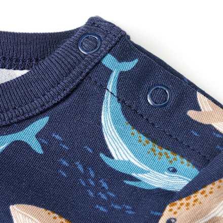 T-Shirt Pro Climate mit Wal-Muster, blau, Gr. 80 ALANA