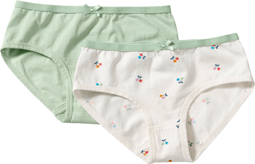 Slips mit Kirsch-Muster, weiß + grün, Gr. 110/116 ALANA