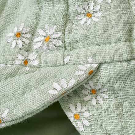 Schirmmütze aus Musselin mit Blumen-Muster, grün, Gr. 46/47 ALANA