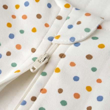 Schlafsack 1,5 TOG mit Punkte-Muster, weiß, 90 cm ALANA