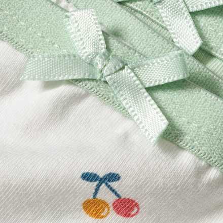 Slips mit Kirsch-Muster, weiß + grün, Gr. 98/104 ALANA