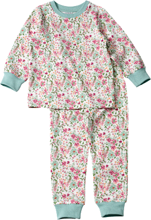 Schlafanzug Pro Climate mit Blumen-Muster, weiß, Gr. 98 ALANA