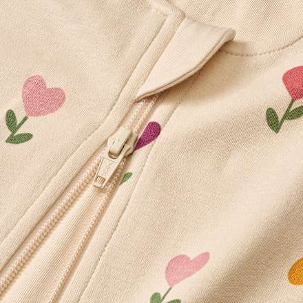 Schlafsack 1 TOG mit Blumen-Muster, beige, 90 cm ALANA