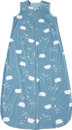 Schlafsack 1 TOG mit Schaf-Muster, blau, 110 cm ALANA