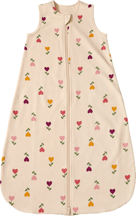 Schlafsack 1 TOG mit Blumen-Muster, beige, 90 cm ALANA