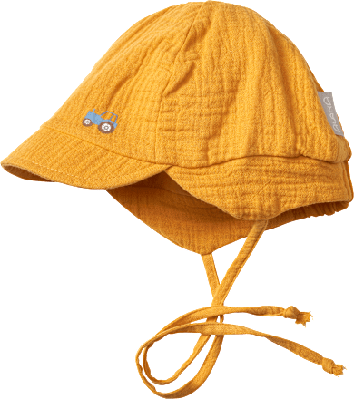 Schirmmütze aus Musselin & mit Traktor-Motiv, gelb, Gr. 44/45 ALANA