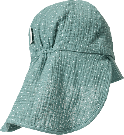 Schirmmütze aus Musselin mit Punkte-Muster, blau, Gr.  ALANA